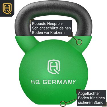 Гиря HQ Germany неопренова 24 кг, литий чавун, набір для початківців