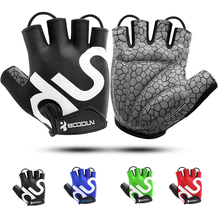 Рукавички для велосипеда чоловічі/жіночі літні - рукавички напівпальці для катання на велосипеді, гірському велосипеді, шосе, даунхілі, для активного відпочинку, чорні, розмір M