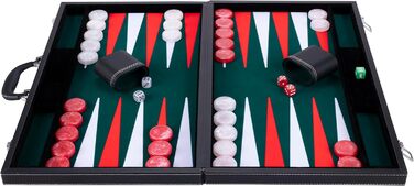 Набір для гри в шашки Engelhart Deluxe 21 дюйм (54 см) - якісні матеріали, перламутрові фішки, 2 стаканчики