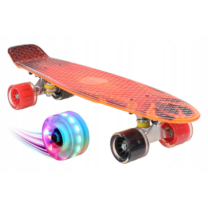 Пенні-борд Aurora з LED-колесами, 56x15 см, підшипники ABEC-7