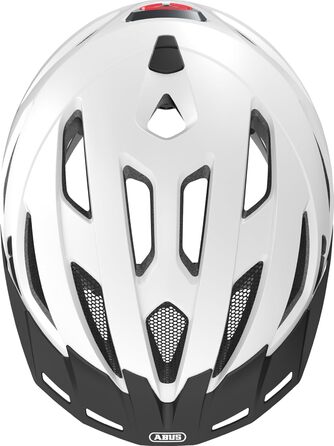 ABUS Urban-I 3.0 - велошолом з ліхтариком, козирком та магнітною застібкою, для жінок та чоловіків, розмір L (56-61 см), білий (polar white)