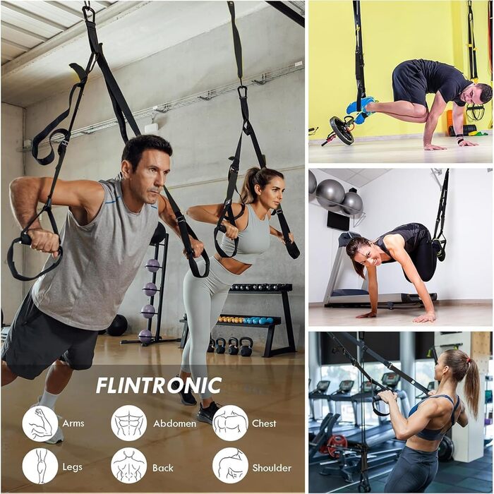 Шлінготренер Flintronic: Комплект для тренувань всього тіла вдома (Чорний)