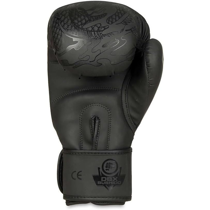 Боксерські рукавички DBX BUSHIDO Black Dragon 12oz для спарингів, кікбоксингу, бойових мистецтв, чорні
