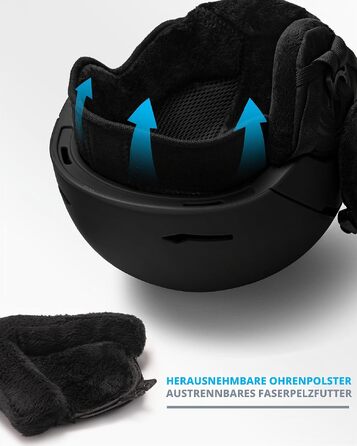 Шолом для лиж та сноуборду OutdoorMaster ELK MIPS з гірськолижними окулярами OTG, матовий чорний, розмір M