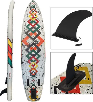 Надувна SUP-дошка ALPIDEX 320x76x15 см, комплект: весло, насос, рюкзак, плавники, ремкомплект, тримач, вантаж до 200 кг, легка та міцна