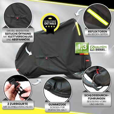 Dunlop чохол для велосипедів на 3 велосипеди XL, водонепроникний, антикорозійний, з чохлом для транспортування, доступом до акумулятора і отворами для замка, 200x120x120 см