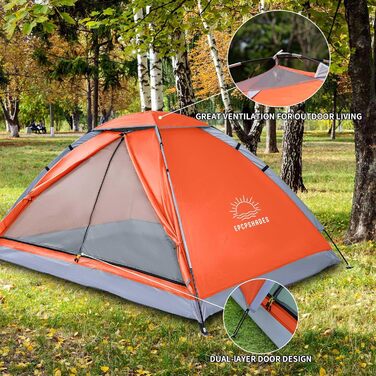 Купол намет для кемпінгу на 1-2 особи, легкий, портативний, водонепроникний, для дорослих, армійного кольору (зелений/помаранчевий)