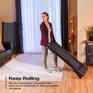 Sportstech Walking Pad: біговий килимок для дому та офісу, регулювання нахилу до 19%, LED-дисплей, компактний, тихий, з App, sPad500/1000