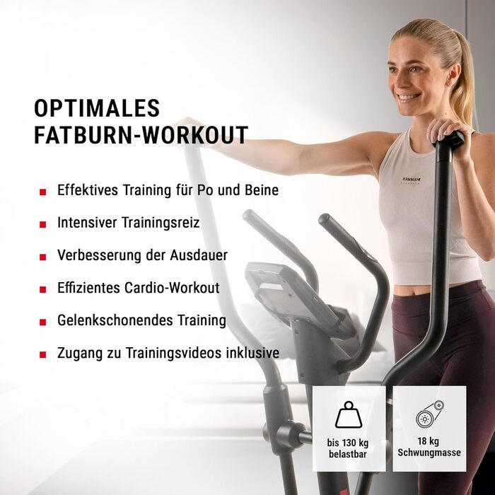Елептичний тренажер HAMMER Crossfly BT з Glute Shaper, 24 програми, сумісний із Zwift і Kinomap