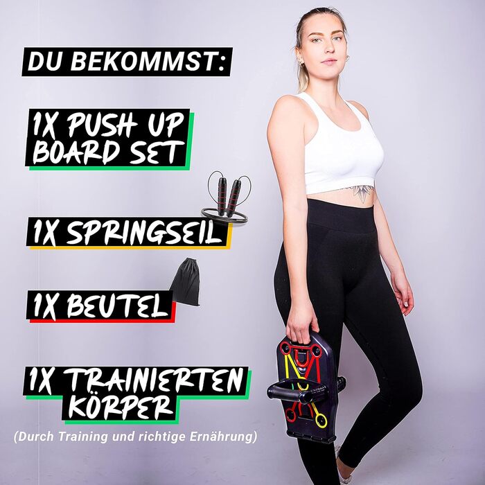 Дошка для віджимань WA Fitness® з еластичними стрічками, тренажер для дому, розвиток м'язів, для чоловіків та жінок