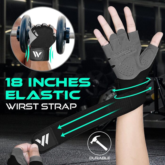 Фитнес-рукавички Westwood Fox для тренувань: неслизькі, амортизуючі, для важкої атлетики, з підкладкою, дихаючі, без пальців, з підтримкою M