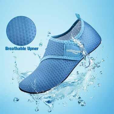 Чоботи для плавання WateLves: аквашузи, шкарпетки для води, пляжні та басейнові для чоловіків та жінок (44/45 EU, синій)