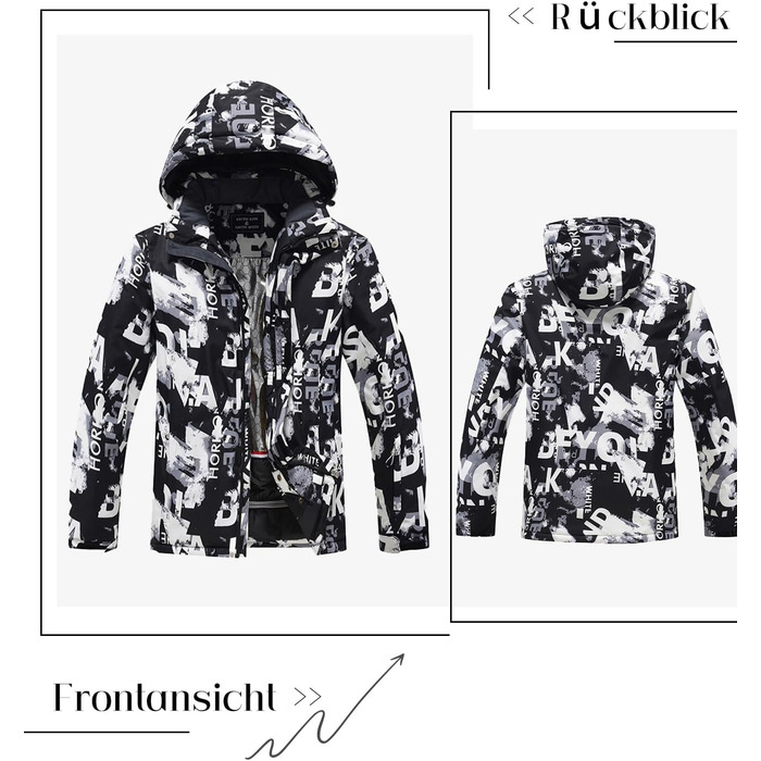 Сніговий костюм чоловічий HOUZONIY (L, 434+Schwarz) - водонепроникний, 2-частинний