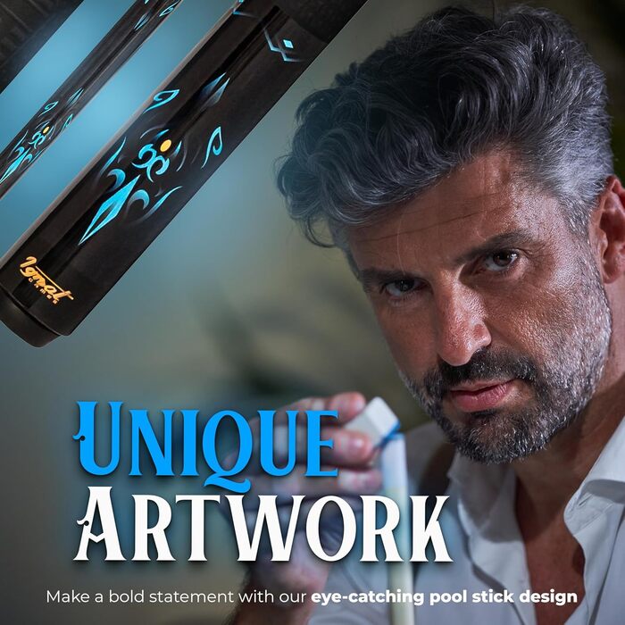 Більярдний кий IgnatGames 2 шт. - 18/19/20/21 oz. Канадійський клен, професійний, з кобурою, інструментом для наконечника, рукавичкою та крейдяльником. 21 oz. Blue