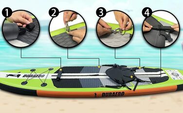 Надувна SUP-дошка 330x76x15 см до 150 кг із сидінням для каяка, тримачем для камери, повний комплект аксесуарів, насос, рюкзак, зелена