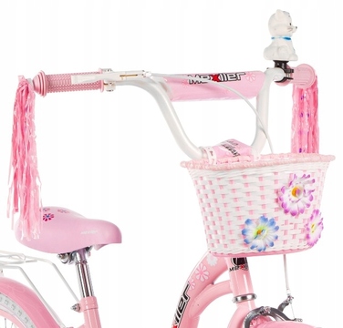 Дитячий велосипед для дівчинки Mexller, 20 дюймів, рожевий, з додатковими страховочними колесами