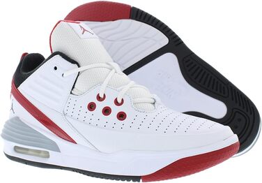 Кросівки Nike Jordan Max Aura 5 для баскетболу (46 EU, Білий Shell, Чорний Core, Червоний Varsity, Білий Ghost)