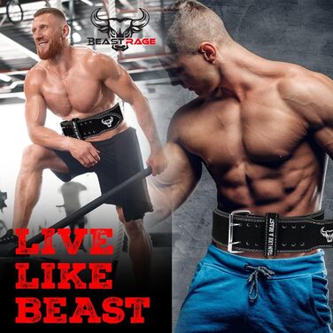 Шкіряний пояс BEAST RAGE для важкої атлетики, чорний, XL – Пояс для пауерліфтингу та кросфіту, 10,2 см, для чоловіків і жінок, підтримка спини, силові тренування, присідання, станова тяга