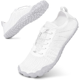 Чоловічі та жіночі босі кросівки для літа Barfuss Schuhe C1 білі 40 EU. Швидка сушка, широка передня частина, підошва Zero-Drop. Ідеальні для трейлу, фітнесу та басейну.