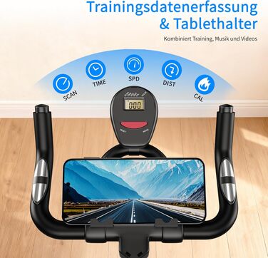 Магнітний велотренажер Heimtrainer для дому, безшумний сайкл з LCD-дисплеєм та ергономічним сідлом, чорний ZD1