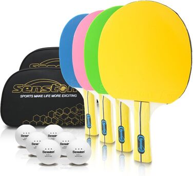 Набір столів тенісних ракеток Senston (4 шт.) – Яскраві варіанти для розваг та сімейного відпочинку | Ідеальний набір для підлітків та дорослих!