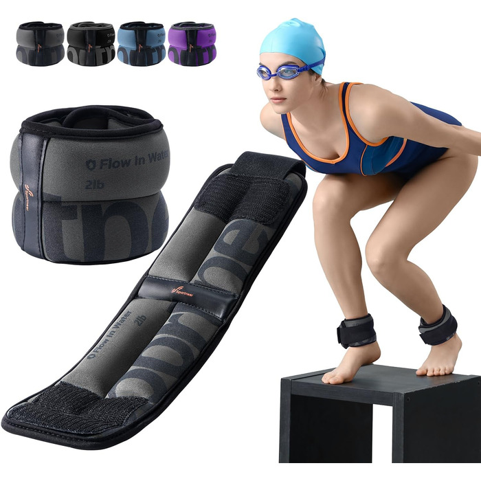 Ваги для щиколоток Sportneer для чоловіків та жінок, набір вагів для ніг, зручні та м'які, для танців, бігу та ходьби (1,8 кг, по 0,9 кг кожна), сірі