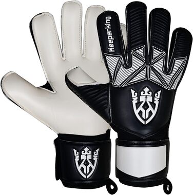 Воротарські рукавички Keeperking для дітей, юніорів та дорослих. Без пальців, 4 мм, латекс, унісекс, чорно-білі (3)