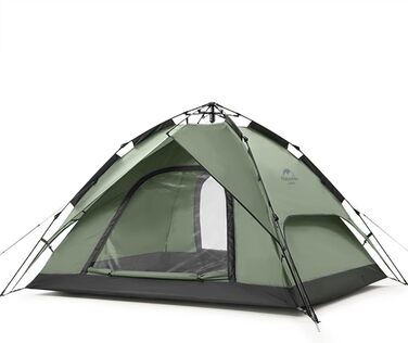 Намет Naturehike Pop Up 3-4 особи: автоматичний намет для кемпінгу, сімейний намет з душовим верхом, зелений