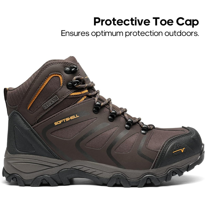 Чоловічі туристичні черевики NORTIV 8: водонепроникні трекінгові черевики для хайкінгу та альпінізму, колір: коричневий/чорний