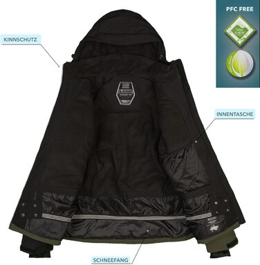 Сніговий костюм Killtec для чоловіків, розмір M, 2 частини (куртка та штани), водонепроникний, вітронепроникний, дихаючий, з водовідштовхувальним покриттям 10 000 мм, чорний, теракота / помаранчевий