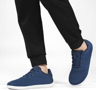 Легкі та зручні кросівки для бігу та тренувань Barfußschuhe: дихаючі, з широкою передньою частиною, антиковзаючі, для чоловіків та жінок (36 EU, Темно-синій)