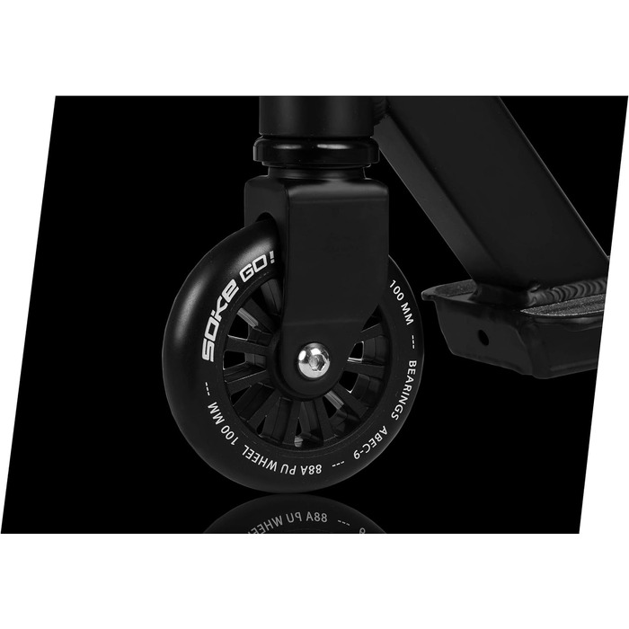 SOKE Stunt Scooter GO! - трюковий самокат для дорослих та дітей, ABEC 9 підшипники, чорний | Макс. вага 100 кг