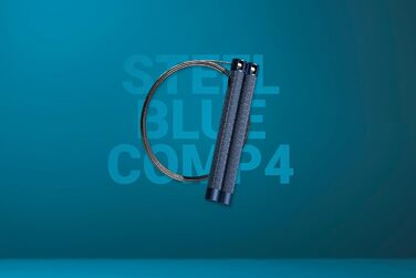 RPM Comp4 - Преміум скакалка для професіоналів: алюмінієві ручки, регульована довжина, швидка ротація для Double Unders – ідеально для функціональних та фітнес-тренувань (Steel Blue)