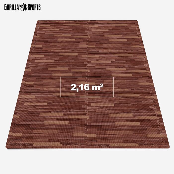 GORILLA SPORTS® Захисні мати EVA, 6 шт, 60x60x1,2 см, антиковзні, для підлоги, спортзалу, фітнесу, вибір кольору