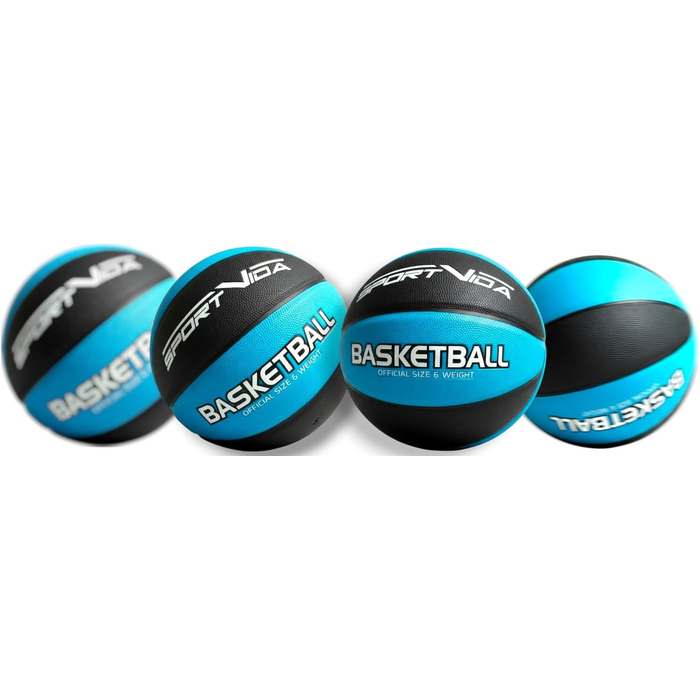 М'яч для баскетболу SportVida, розмір 7 - для гри в приміщенні та на вулиці, з преміум-шкіри PU, антиковзкий, для вулиці та залу, офіційний розмір (75-78 см), чорно-синій