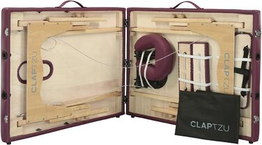 Масажний стіл Clap Tzu Basic Bordeaux I з аксесуарами: підголівник, підлокітник, розширювач, чохол, 186x70 см, до 250 кг, 35 років на ринку