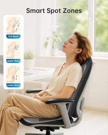 Масажне сидіння Comfier з функцією Shiatsu для шиї та спини, з підігрівом, для офісу та дому