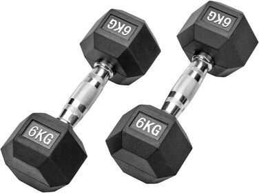 Гумові гантелі Hexagon Studio 12 кг (2×6 кг), чорні