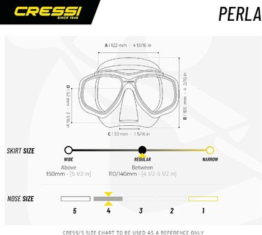 Маска та трубка для дайвінгу Cressi Perla, унісекс, чорна, універсальний розмір