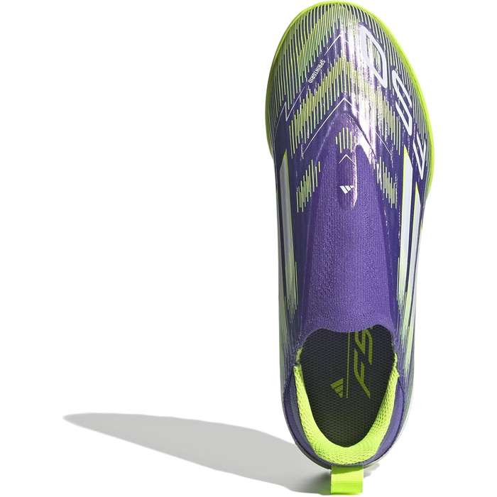 Дитячі футбольні бутси adidas F50 League Laceless для твердого поля, 34 EU, Purple Rush/Cloud White/Lucid Lemon