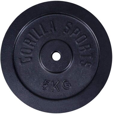 Диски для штанги GORILLA SPORTS, чавунні, 0,5–30 кг, 30/31 мм, сріблясто-чорні – набір або окремо, вага для штанги, Bumper Plates