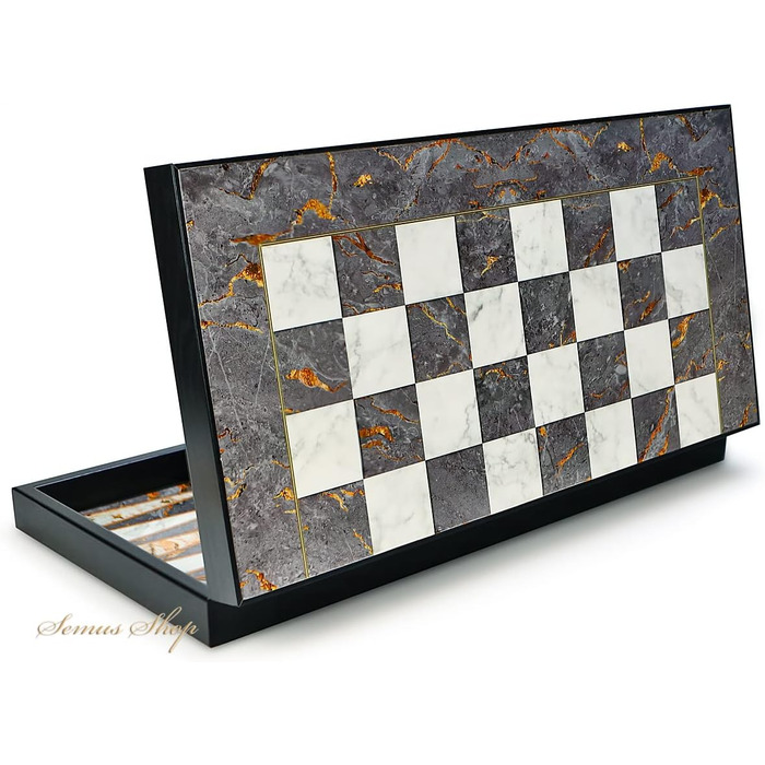 Набір для гри в нарди Yenigun з імітацією східного мармуру XXL