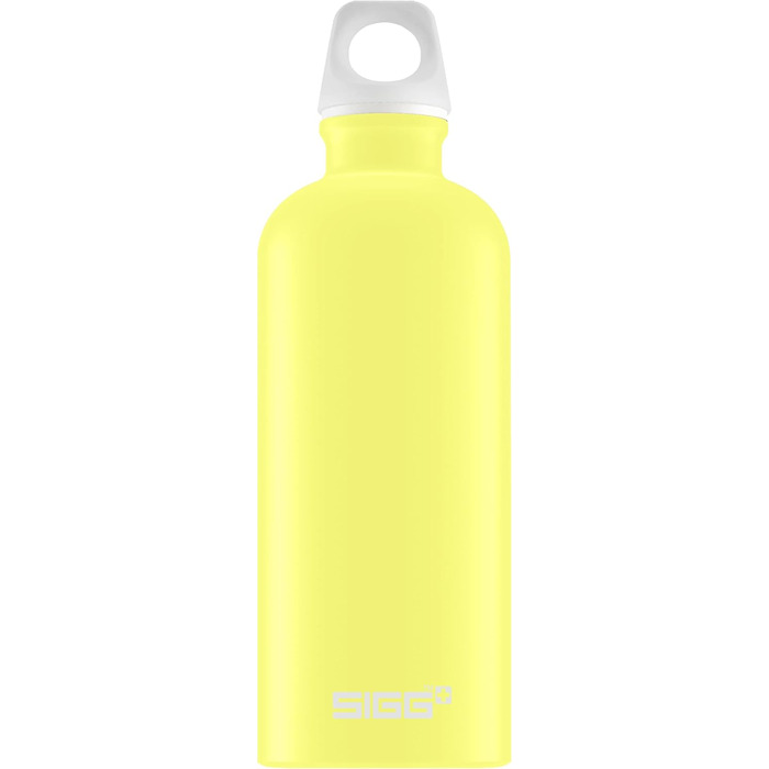 SIGG Алюмінієва пляшка для води Traveller 0,6 л, сертифікована як кліматично нейтральна, підходить для газованих напоїв, герметична, легка, BPA-free, лимонний колір