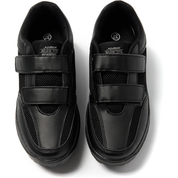 Жіночі кросівки JOMIX на липучці: спортивні, на платформі, для бігу, зручні, з антиковзкою підошвою, для фітнесу, тренувань, прогулянок (36 EU, чорний)