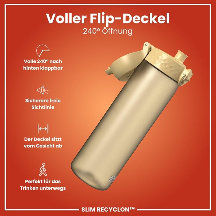 Фляга для води Ion8 Trinkflasche, Zartrosa (Evo, Wüste): витримує протікання, з зручним клапаном, BPA-free, для спорту та подорожей