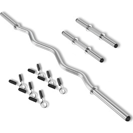 WINNOW Curlstange EZ Bars Комплект: штанга та гантельні рукоятки для важкої атлетики, паверліфтингу, присідань, випадів, тренувань у спортзалі