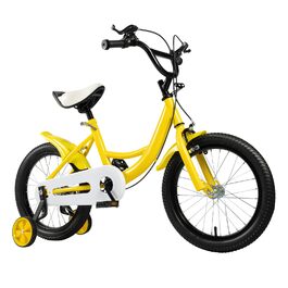 Дитячий велосипед 16 дюймів для хлопчиків та дівчаток 4-8 років з регульованими крилами, жовтий