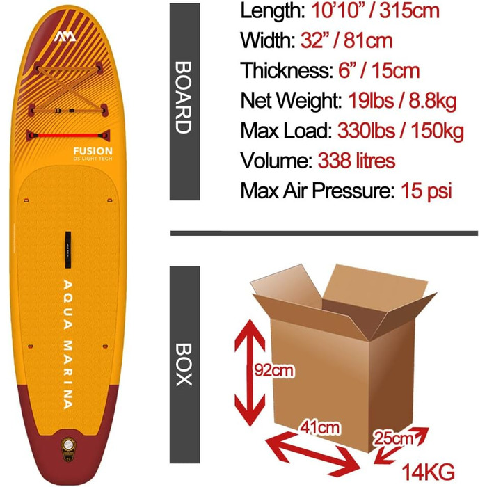 Надувна SUP-дошка Aqua Marina Fusion 2024, комплект для веслування