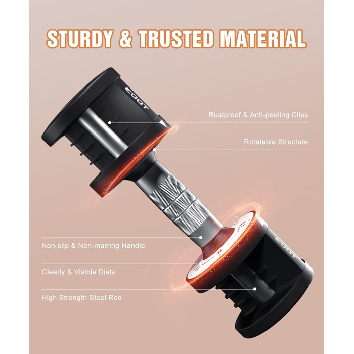 Регульовані гантелі, набір 2 шт., 5.7-25 кг, 5-в-1, набір гантелей з неслизьким грифом та кольоровими дисками для дому, спортзалу, вантажна система 10.2 кг за пару