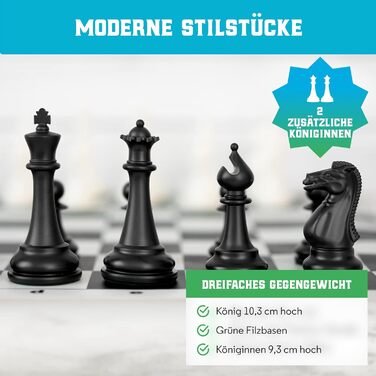 Професійний шаховий набір Best Chess Set Ever 3X з утяжеленими фігурами Staunton (король 10,3 см), силіконовою двосторонньою складною дошкою 50x50 см, для турнірів, дорослих і дітей